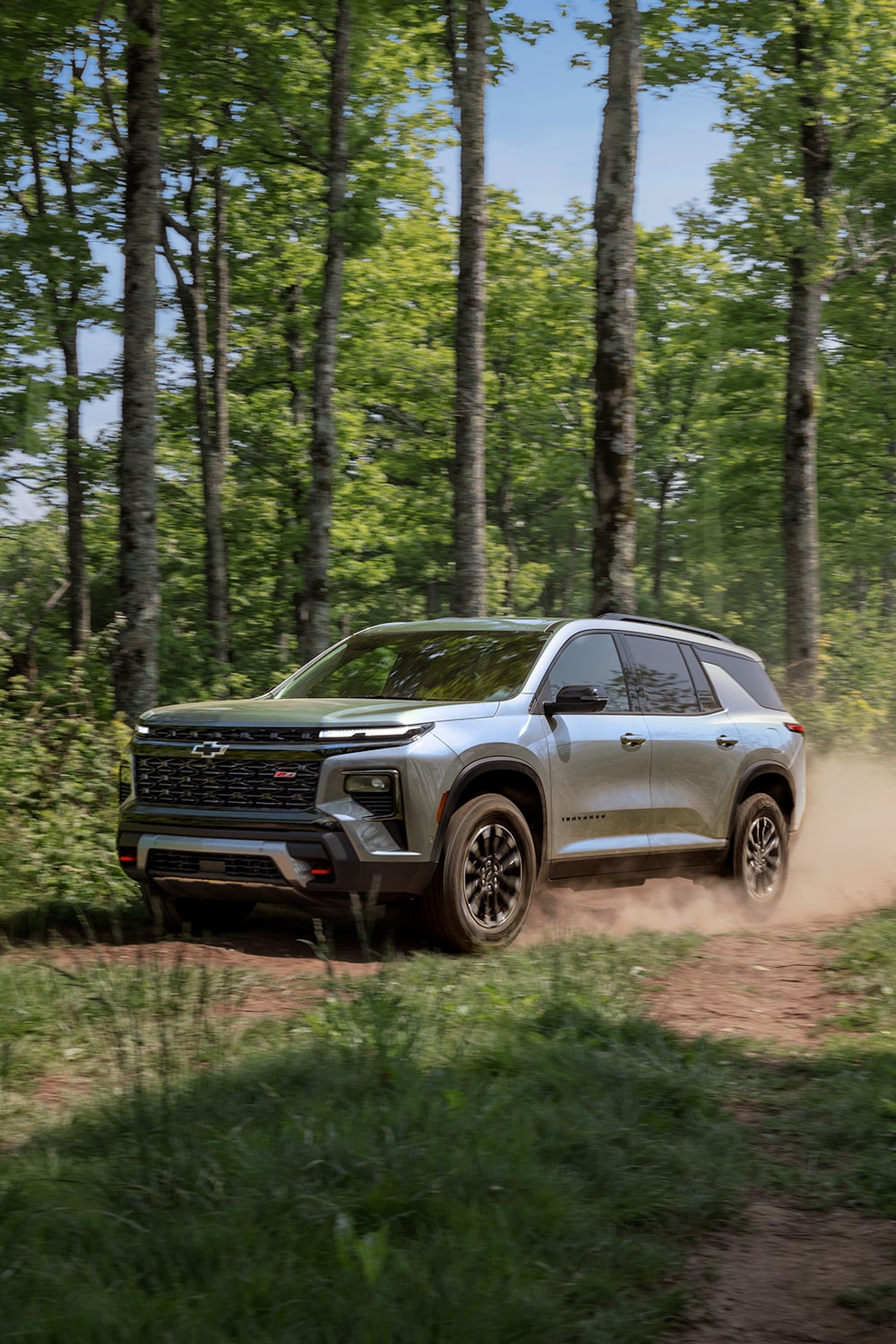 2026 Chevy Traverse Driving Off Road Through the Woods