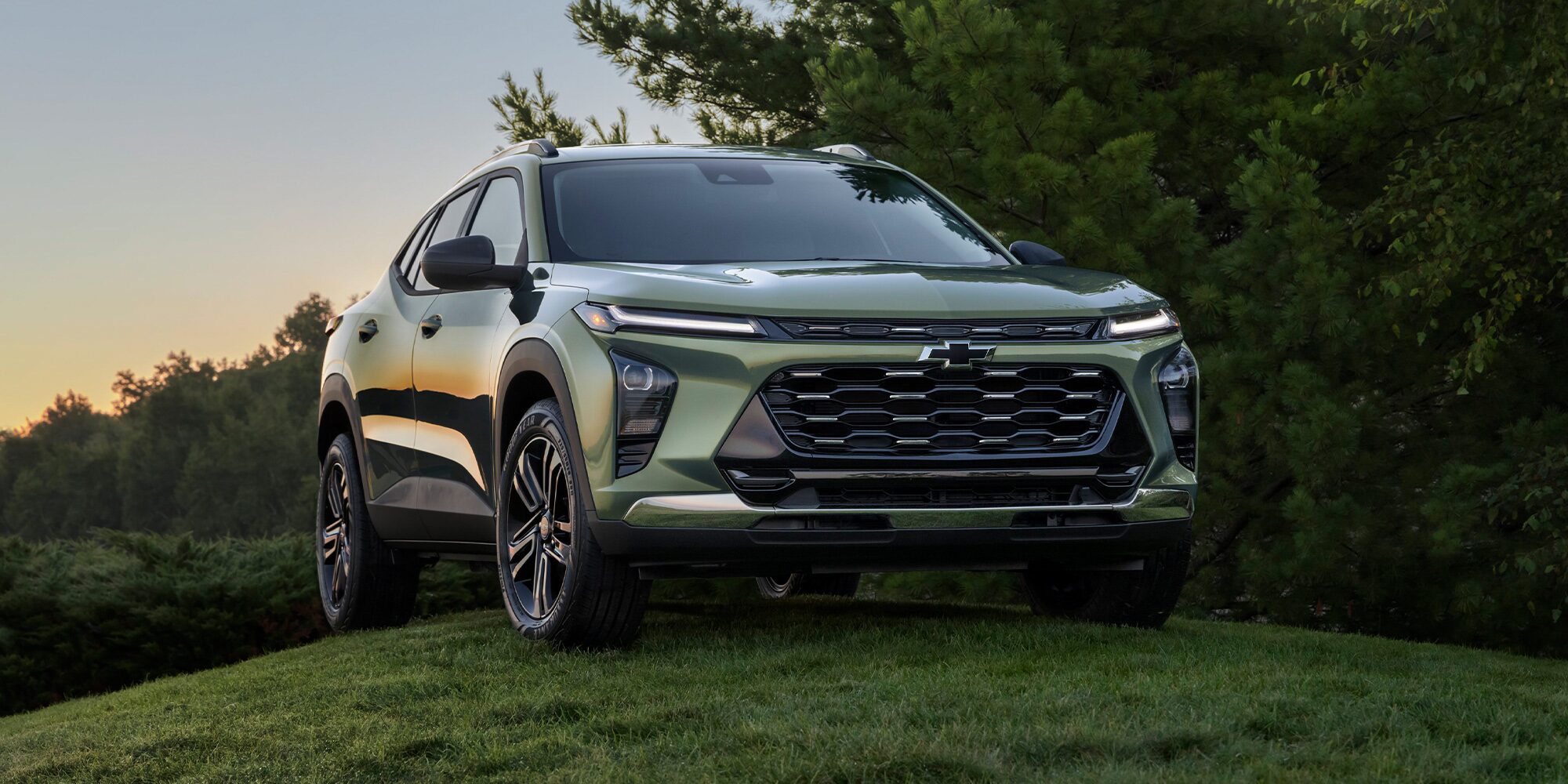 2026 Chevy Trax Parked on a Hill Near the Woods