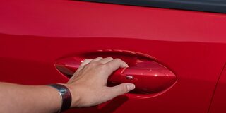 Close-Up of the Door Handle on the 2026 Chevy Trax