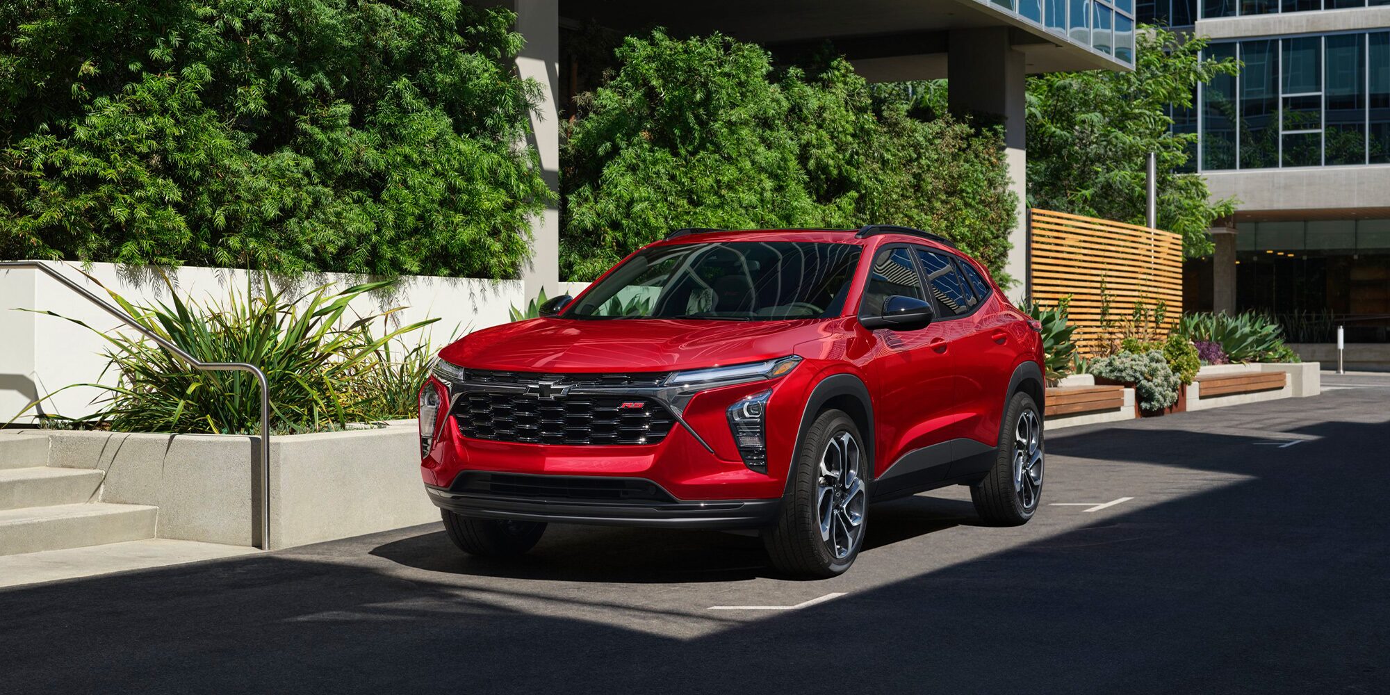 2026 Chevy Trax Parked in Front of a Building