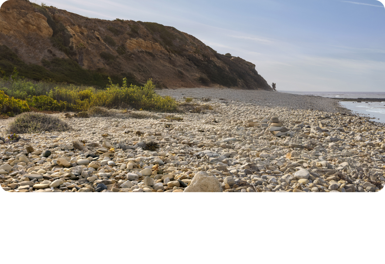 Eye Level View of a Body of Water Next to a Cliff