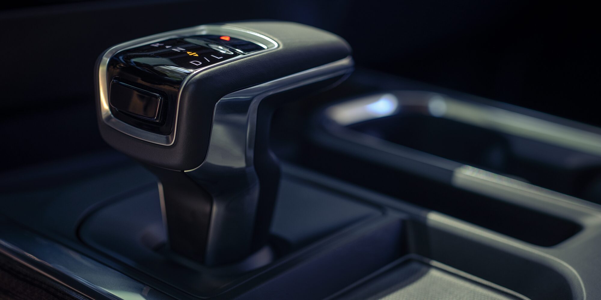 Close up view of the Gear Shifter of the 2026 Chevrolet Silverado LD Crew Cab.