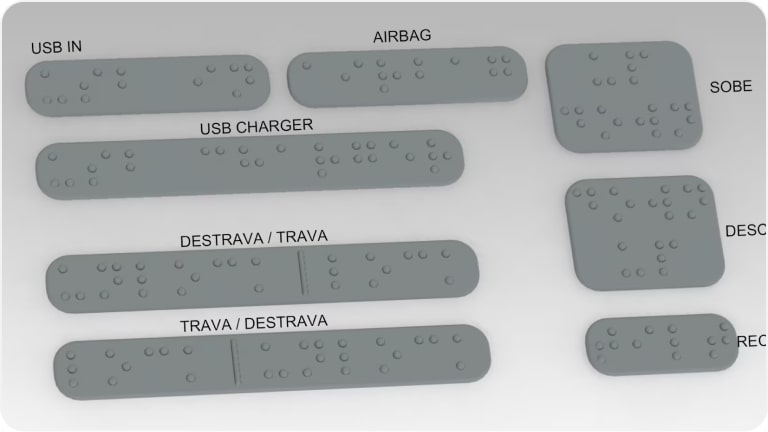 Chevrolet Acessilab primeiras soluções: Etiquetas em Braile