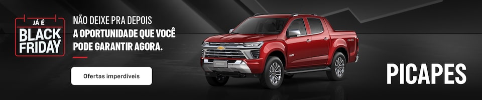 Carros vermelho exibido em um fundo preto com o texto Já é Black Friday e uma mensagem incentivando sobre oportunidades imperdível agora.
