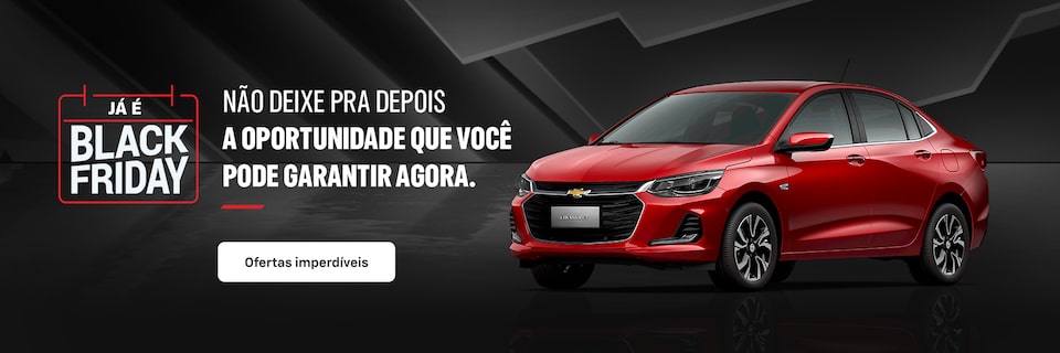 Carros vermelho exibido em um fundo preto com o texto Já é Black Friday e uma mensagem incentivando sobre oportunidades imperdível agora.