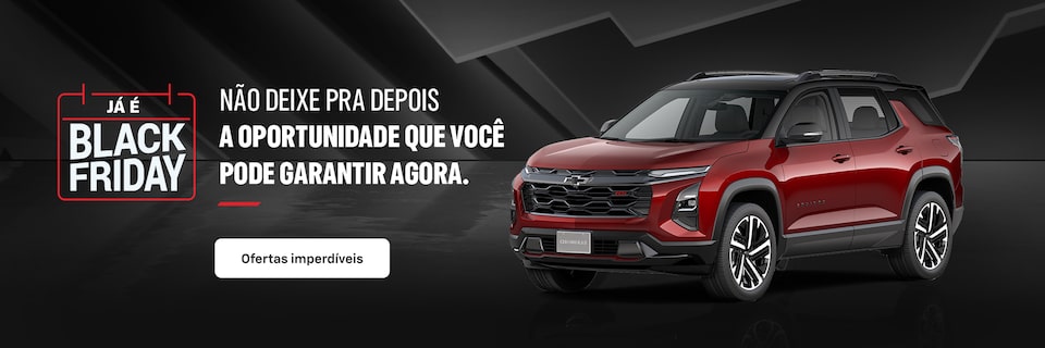 Carros vermelho exibido em um fundo preto com o texto Já é Black Friday e uma mensagem incentivando sobre oportunidades imperdível agora.