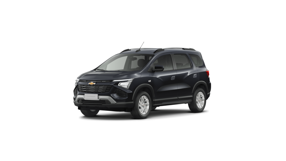 Imagem frontal do novo Chevrolet Spin, versão LTZ, na cor Cinza Rush.