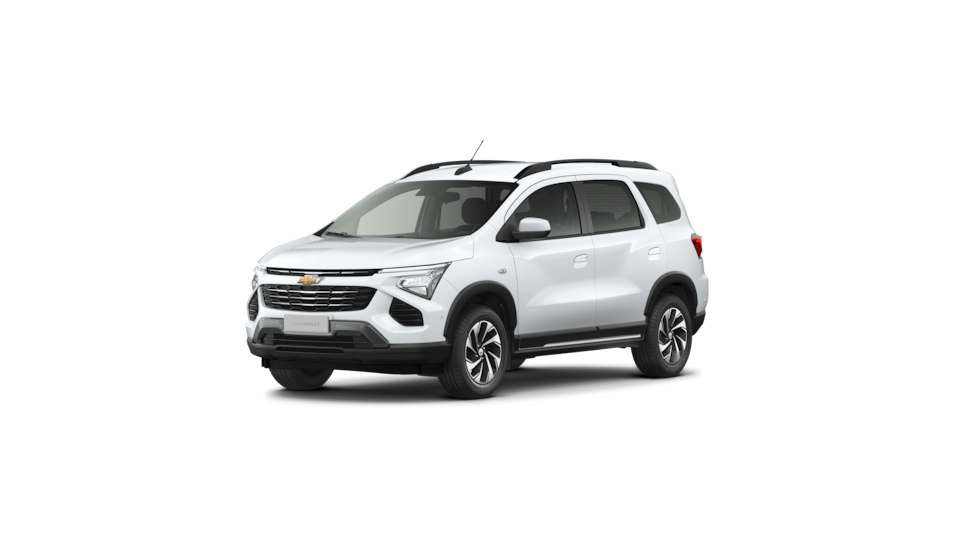 Imagem frontal do novo Chevrolet Spin, versão premier, na cor Branco Summit.
