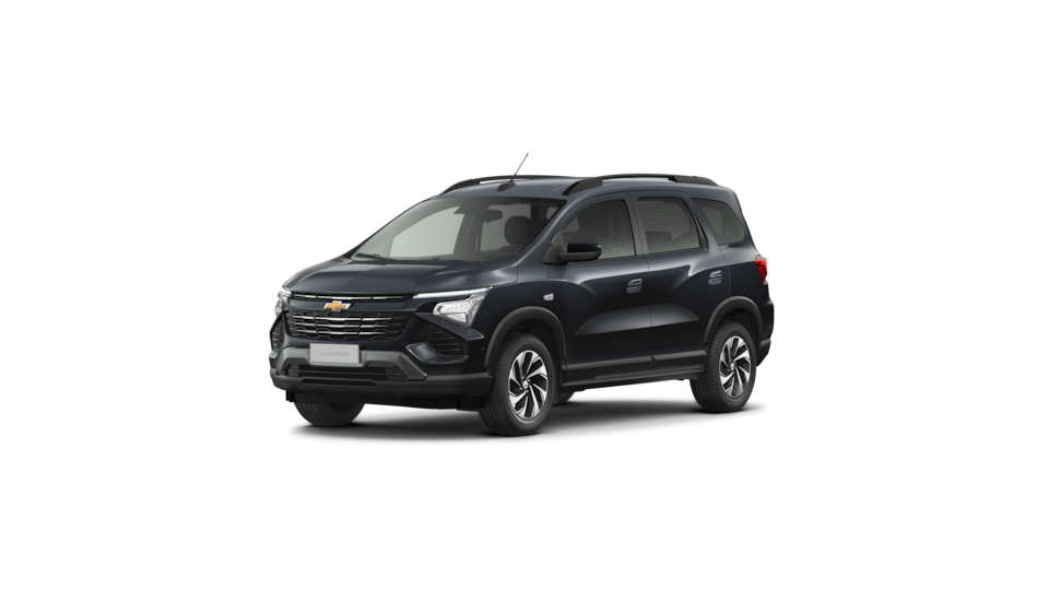 Imagem frontal do novo Chevrolet Spin, versão premier, na cor Cinza Rush.