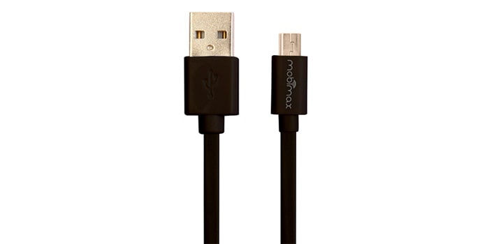 Cabo android USB preto com 1 metro de comprimento