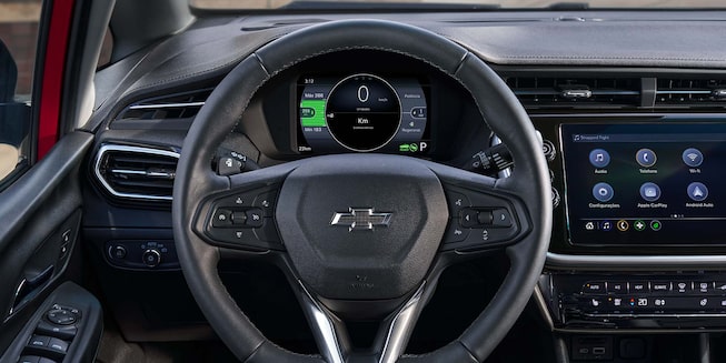 Volante multimídia do carro elétrico Chevrolet Bolt EV 2022