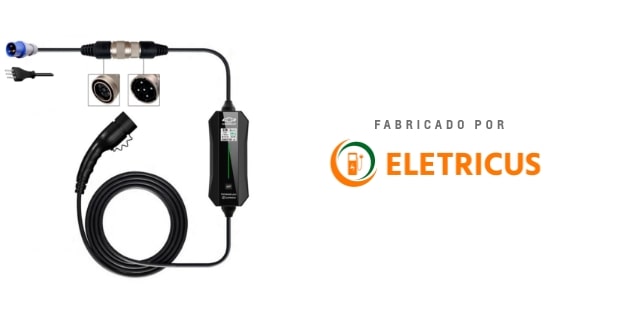 Carregador portátil fabricado por Eletricus disponível para veículos elétricos Chevrolet