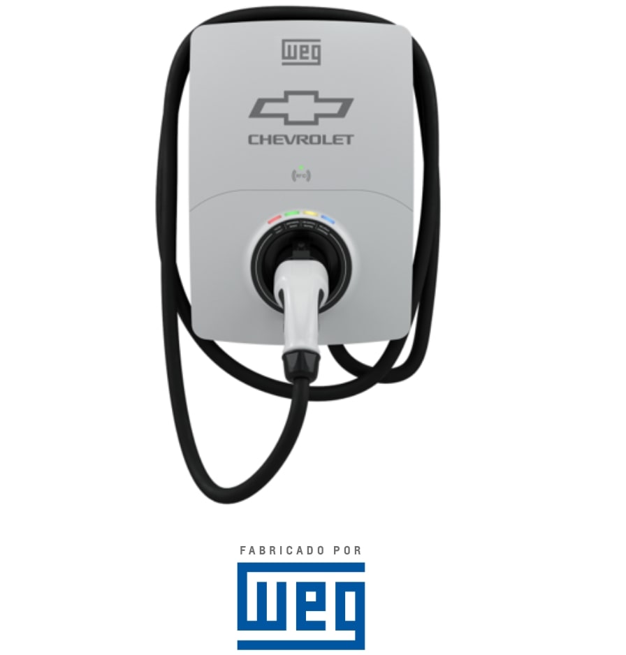 Carregador rápido fabricado por WEG disponível para veículos elétricos Chevrolet