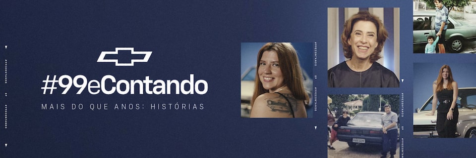 Fotos de algumas personalidades representando as histórias com a Chevrolet