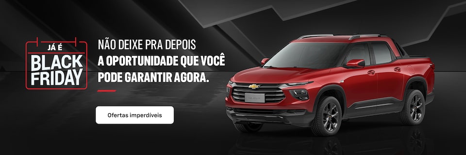 Carros vermelho exibido em um fundo preto com o texto Já é Black Friday e uma mensagem incentivando sobre oportunidades imperdível agora.