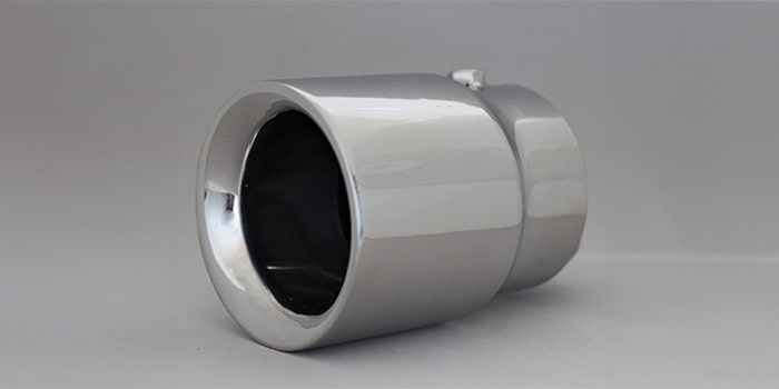 Ponteira de escapamento em aço inox com bocal simples de 3,5"