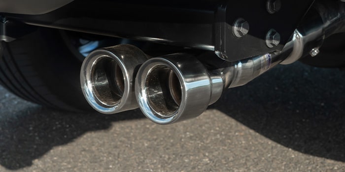 Ponteira de escapamento em aço inox com bocal duplo 3,4" prolongado