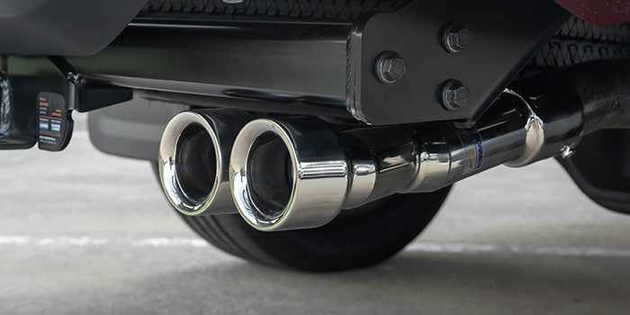 Ponteira de escapamento em aço inox com bocal duplo 3,4" prolongado