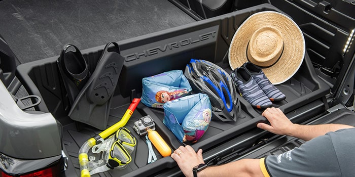 Bandeja organizadora de caçamba de 175 litros da nova S10