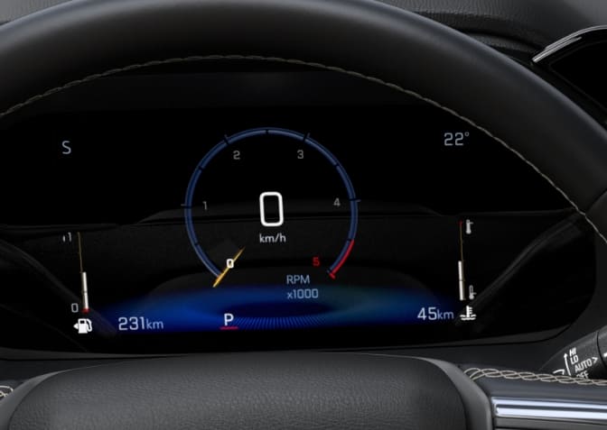 Painel de velocidade da nova Chevrolet S10