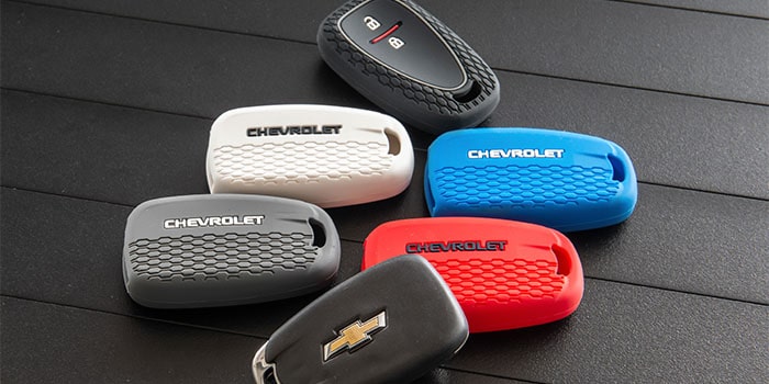 Capas desenvolvidas com design exclusivo e disponíveis em diversas cores para as chaves da nova Chevrolet Montana 2023.