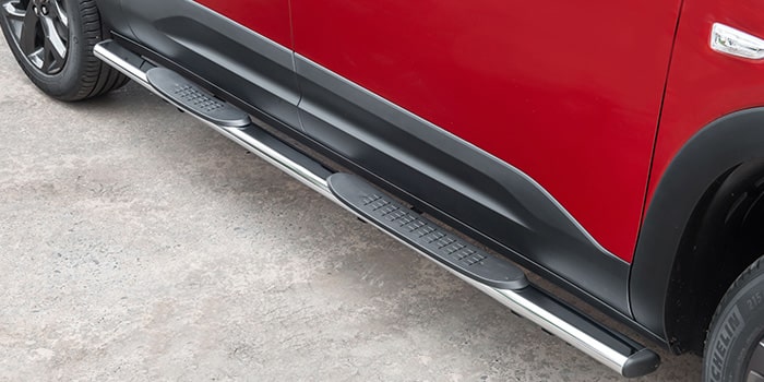 Estribo lateral: aparência e funcionalidade em um único acessório para a nova Chevrolet Montana ficar ainda mais bacana.