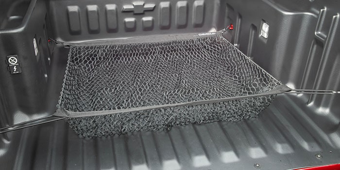 Rede de caçamba horizontal: ainda mais proteção para a suas cargas a bordo da caçamba da Nova Chevrolet Montana 2023.