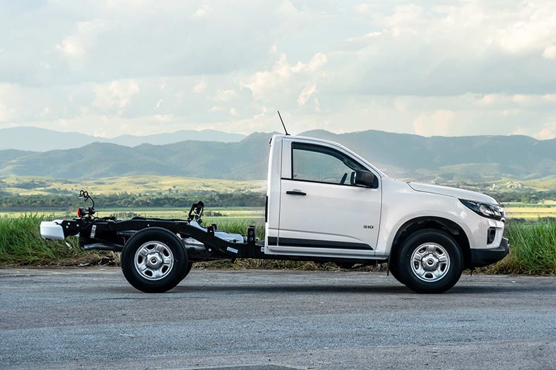 Detalhes design lateral da Chevrolet S10 Chassi 2024