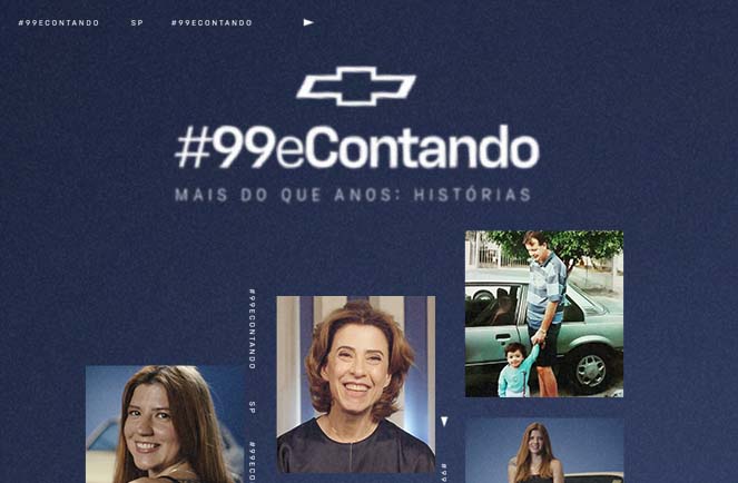 Fotos de personalidades para o 99 e Contando da Chevrolet