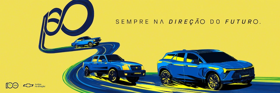 3 Carros mostrando a evolução nos 100 anos Chevrolet