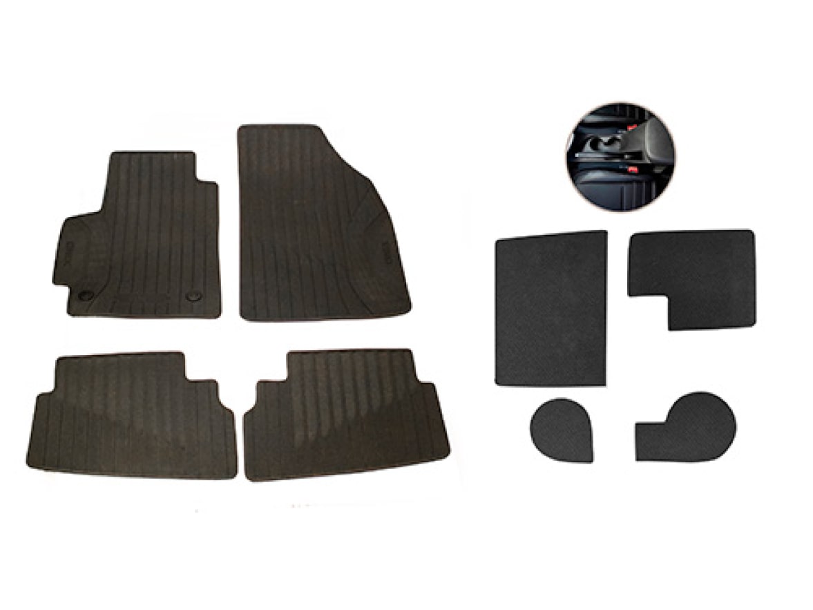 Jogo de tapetes do Chevrolet Onix para ilustrar a página de acessórios originais Chevrolet desenvolvida para o respectivo modelo.