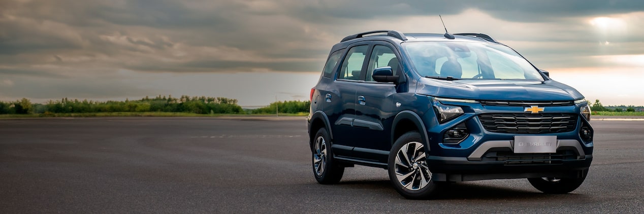 Chevrolet Spin 2026 em foto ambientada que ilustra a página da linha de acessórios originais Chevrolet - entretenimento - dedicada ao respectivo modelo.