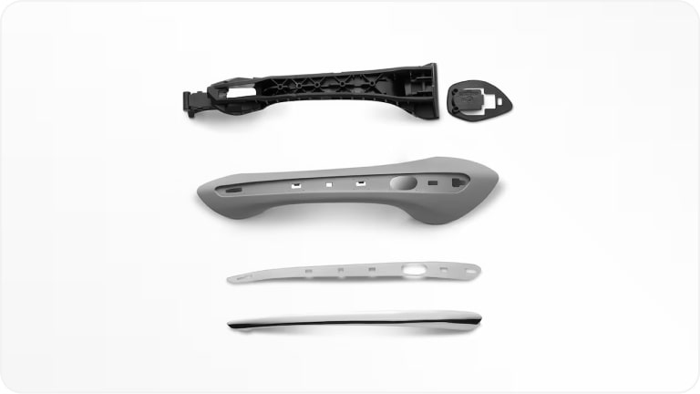 Imagem da maçaneta com inserto cromado da linha de acessórios originais Chevrolet para o Tracker 2026