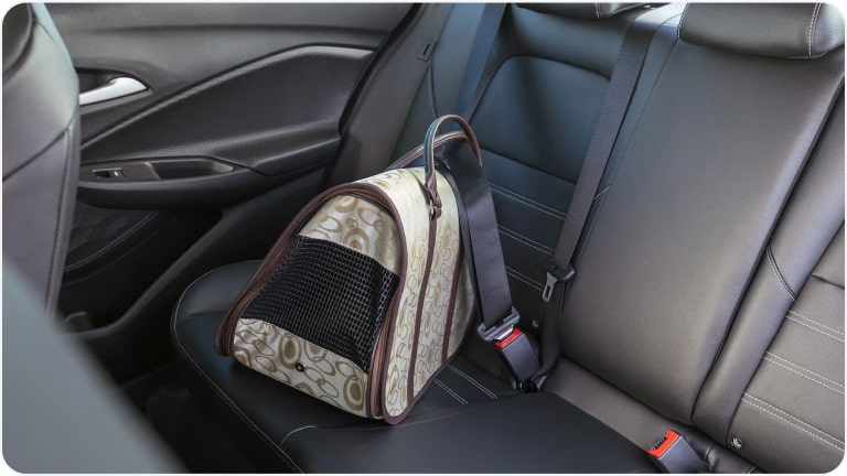 Imagem da bolsa para transporte de pets da linha de acessórios originais Chevrolet para o Tracker 2026