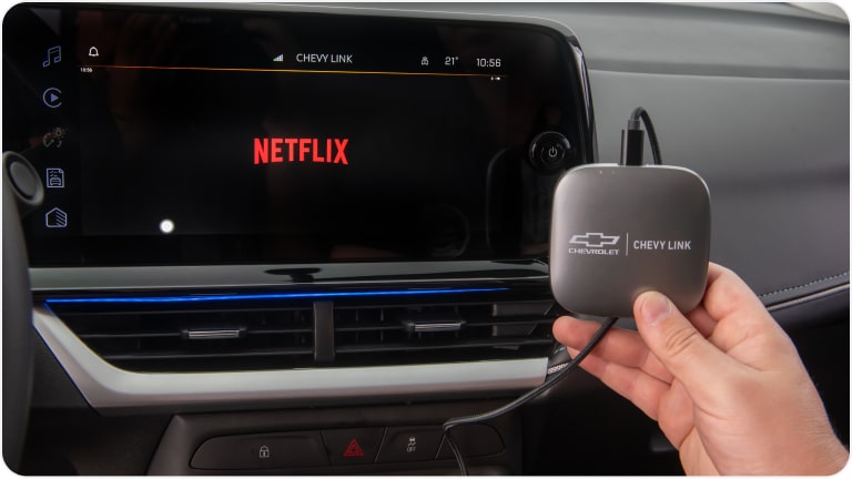 Imagem do módulo de entretenimento Chevy Link no Chevrolet Tracker 2026