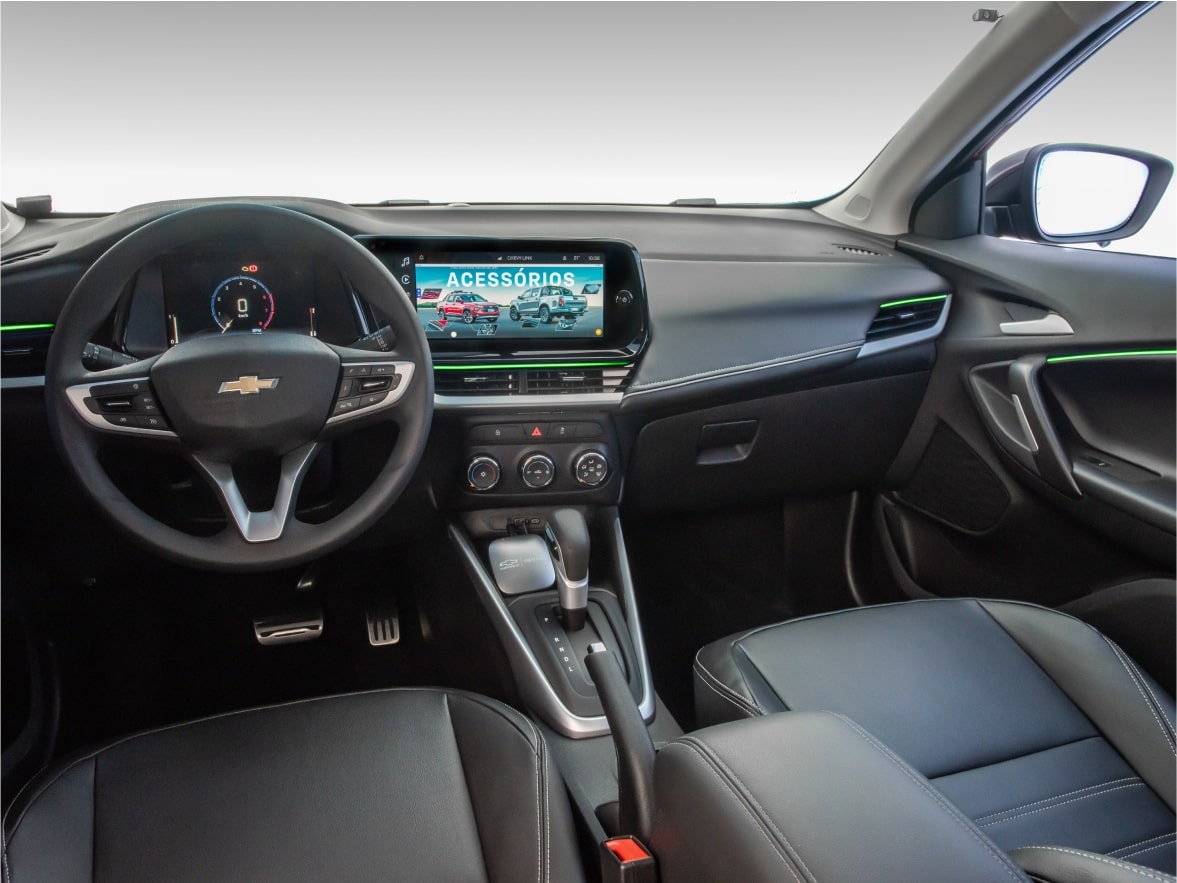 Imagem da iluminação interna em LED RGB do Chevrolet Tracker 2026