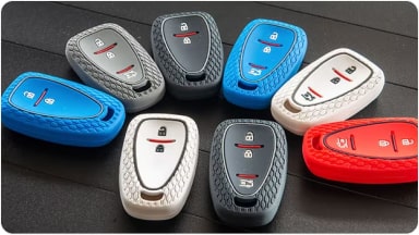 Capa de silicone para chave (2 botões) da linha de acessórios originais Chevrolet para o SUV Trailblazer.