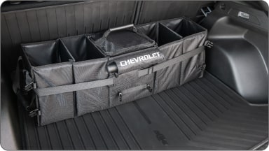 Bolsa organizadora dobrável premium da linha de acessórios originais Chevrolet para o Captiva EV.