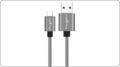 Cabo tipo C cinza da linha de acessórios originais Chevrolet para o Captiva EV.