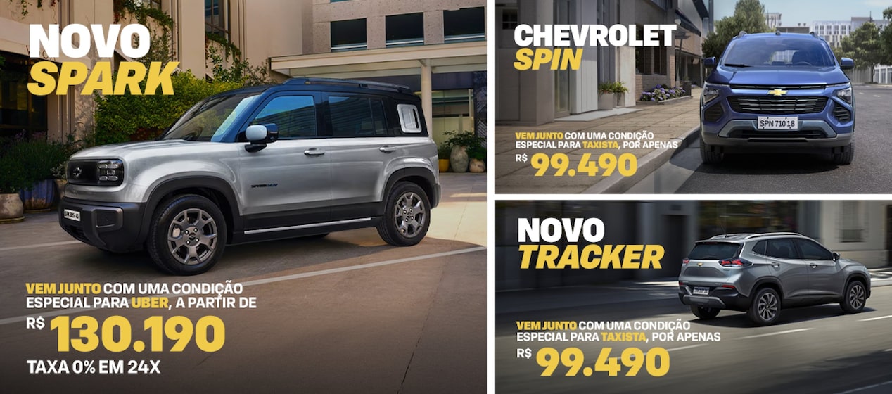 Chevrolet Novo Spark SUV prata estacionado em frente a casa com oferta especial para Uber a partir de R$ 130.190 e taxa 0% em 24x