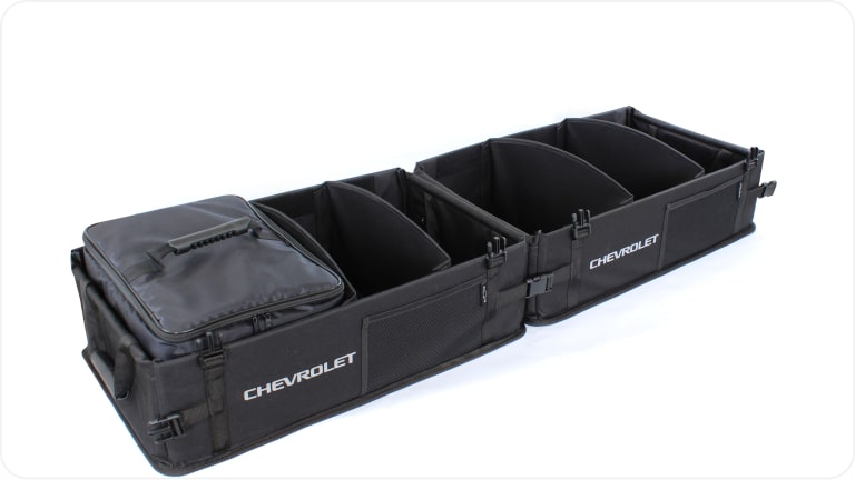 Bolsa organizadora dupla da linha de acessórios originais Chevrolet para a picape Montana.
