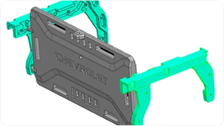 Divisor de caçamba da linha de acessórios originais Chevrolet para a picape Montana.