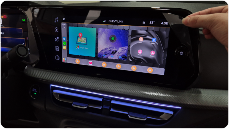 Película de proteção MyLink da linha de acessórios originais Chevrolet para a picape Montana.