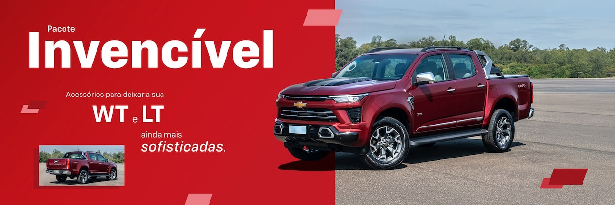 MH versão desk de do pacote invencível com foto ambientada; acessórios Chevrolet S10.